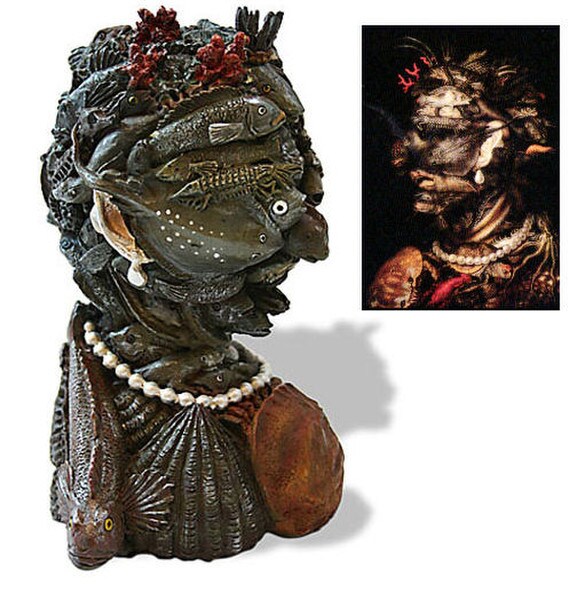 Water Sea Life Portrait Bust By Arcimboldo Head Sculpture Maximillian